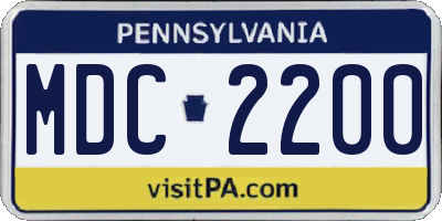 PA license plate MDC2200