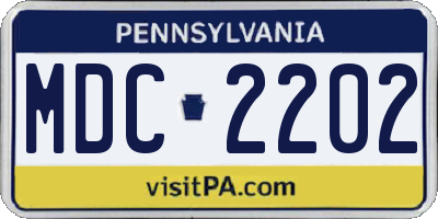 PA license plate MDC2202