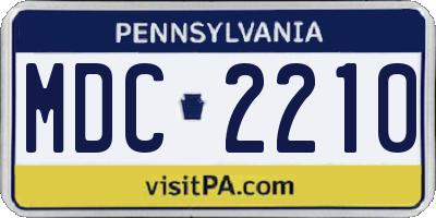 PA license plate MDC2210