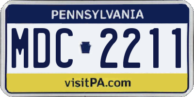 PA license plate MDC2211