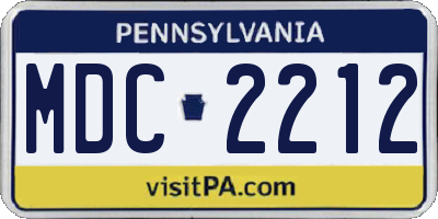 PA license plate MDC2212