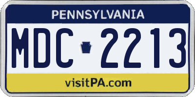 PA license plate MDC2213