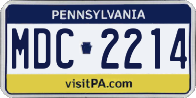 PA license plate MDC2214