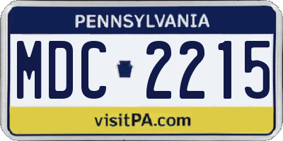 PA license plate MDC2215