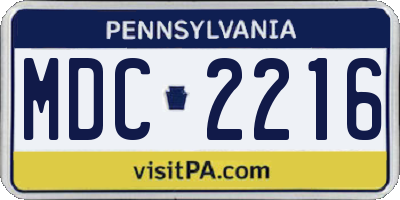 PA license plate MDC2216
