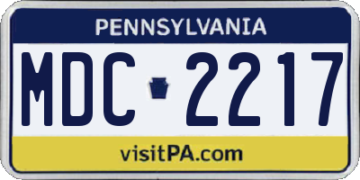 PA license plate MDC2217