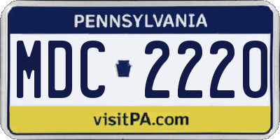 PA license plate MDC2220
