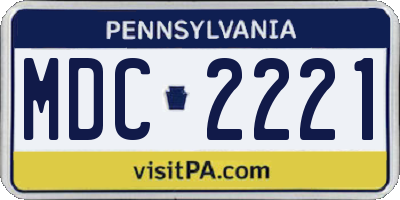PA license plate MDC2221