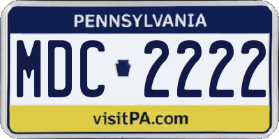 PA license plate MDC2222