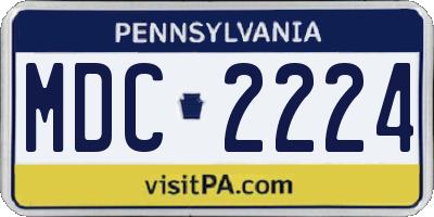 PA license plate MDC2224