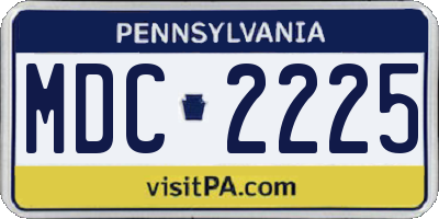 PA license plate MDC2225