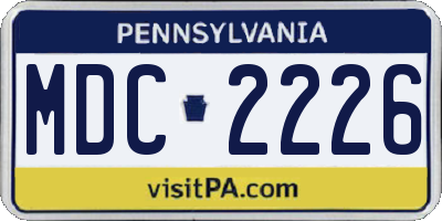 PA license plate MDC2226