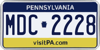 PA license plate MDC2228