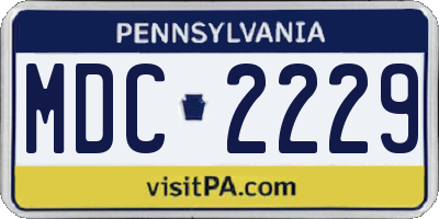 PA license plate MDC2229