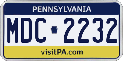 PA license plate MDC2232