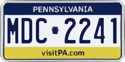 PA license plate MDC2241