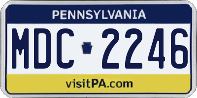 PA license plate MDC2246
