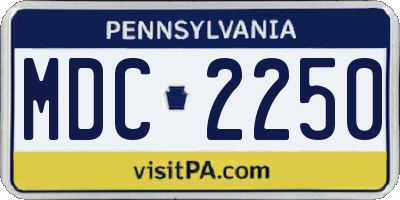 PA license plate MDC2250