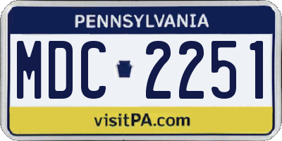 PA license plate MDC2251