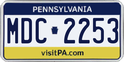 PA license plate MDC2253