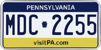 PA license plate MDC2255