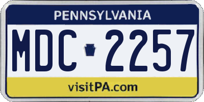 PA license plate MDC2257