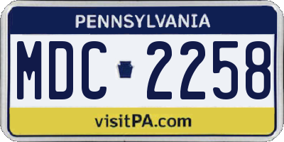 PA license plate MDC2258