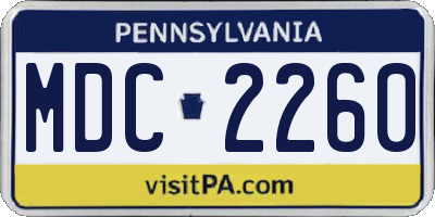 PA license plate MDC2260