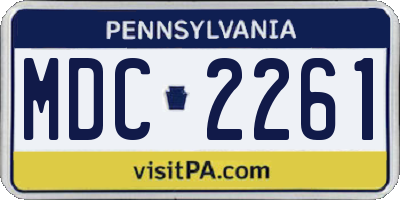 PA license plate MDC2261