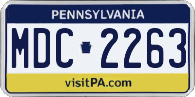 PA license plate MDC2263