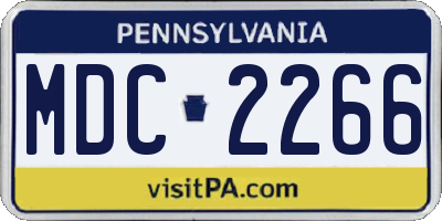PA license plate MDC2266