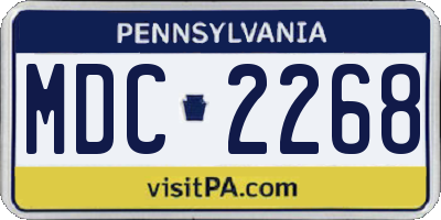 PA license plate MDC2268