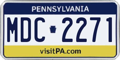 PA license plate MDC2271