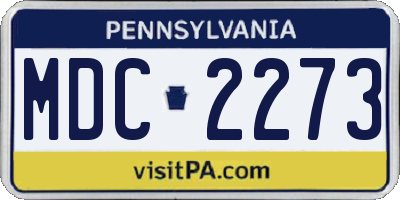 PA license plate MDC2273