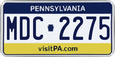 PA license plate MDC2275