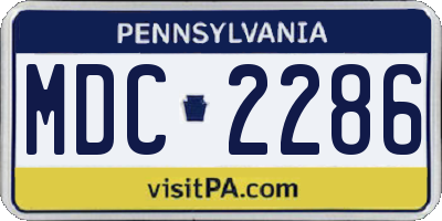 PA license plate MDC2286