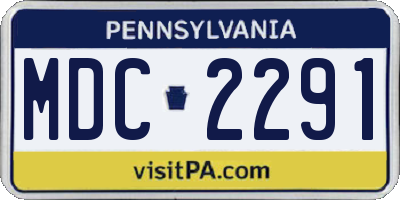 PA license plate MDC2291