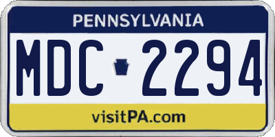 PA license plate MDC2294