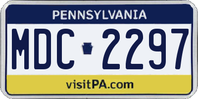 PA license plate MDC2297