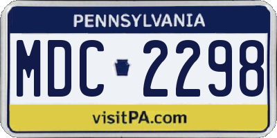 PA license plate MDC2298