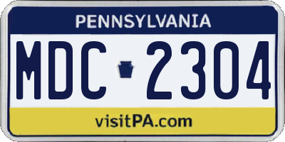 PA license plate MDC2304