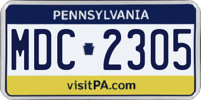 PA license plate MDC2305