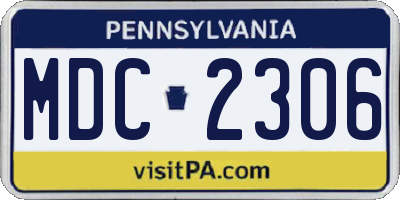 PA license plate MDC2306