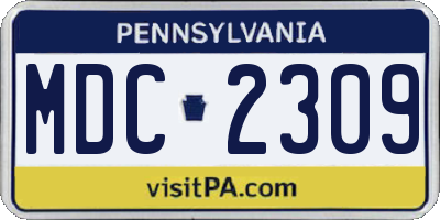 PA license plate MDC2309