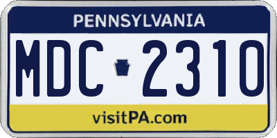 PA license plate MDC2310