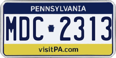 PA license plate MDC2313