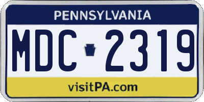 PA license plate MDC2319