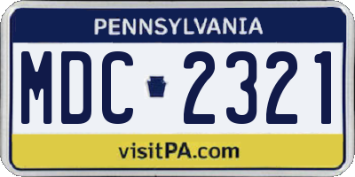 PA license plate MDC2321