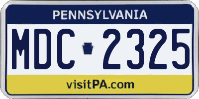 PA license plate MDC2325