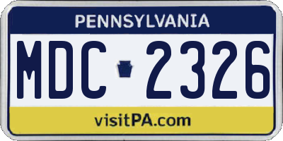 PA license plate MDC2326